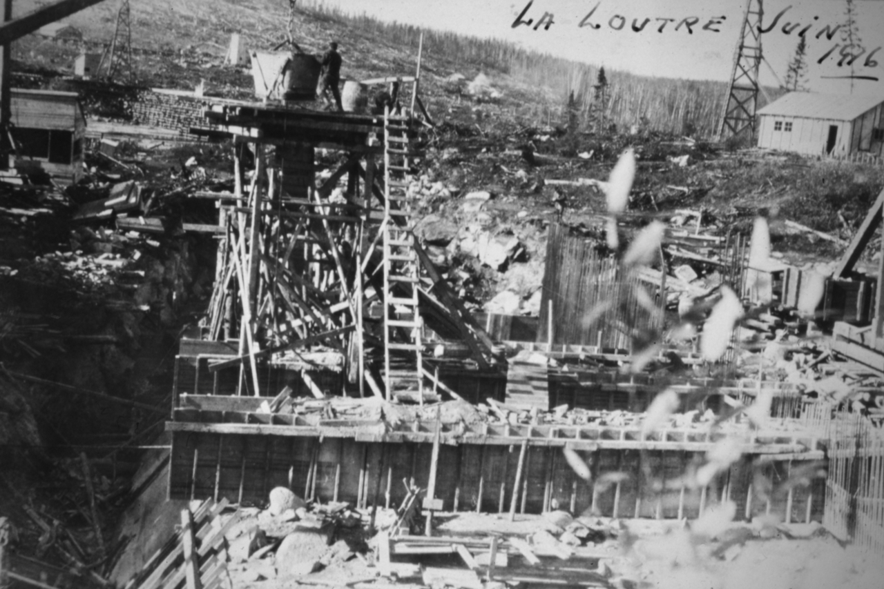 Barrage La Loutre en construction 1916