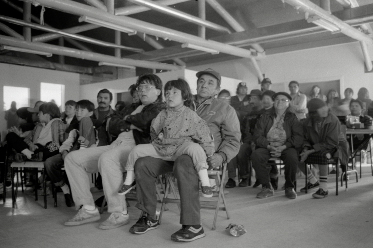 Rassemblement en salle communautaire, Opitciwan